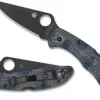 Spyderco Delica® 4 Gray-Blue Zome Super Blue Black Blade Sprint Run™* Clipit