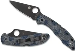 Spyderco Delica® 4 Gray-Blue Zome Super Blue Black Blade Sprint Run™* Clipit
