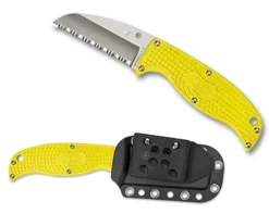 Spyderco Enuff™ Salt® Frn Yellow Sheepfoot* Fixed Blades