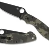Spyderco Military™ 2 Camo G-10 Black Blade Plainedge* Clipit