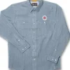 Spyderco Orvis® Men'S Tech Chambray Work Shirt Blue Long Sleeve* Accessories