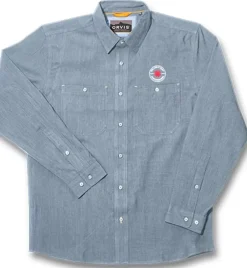 Spyderco Orvis® Men'S Tech Chambray Work Shirt Blue Long Sleeve* Accessories