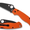 Spyderco Para Military® 2 Orange G-10 Cts Xhp Wharncliffe Black Blade Exclusive* Exclusives