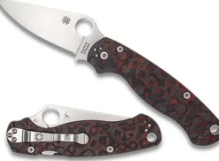 Spyderco Para Military® 2 Red Fat Carbon Fiber Cpm M4 Black Blade Exclusive* Exclusives