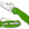 Spyderco Para® 3 Neon Green G-10 Cpm 20Cv Exclusive* Exclusives