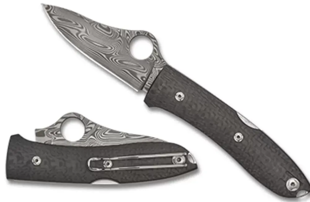 Spyderco Spyopera™ Carbon Fiber Thor™ Damascus* Clipit