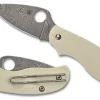Spyderco Urban™ Ivory G-10 Damasteel Sprint Run™* Non-Locking Folding