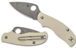 Spyderco Urban™ Ivory G-10 Damasteel Sprint Run™* Non-Locking Folding